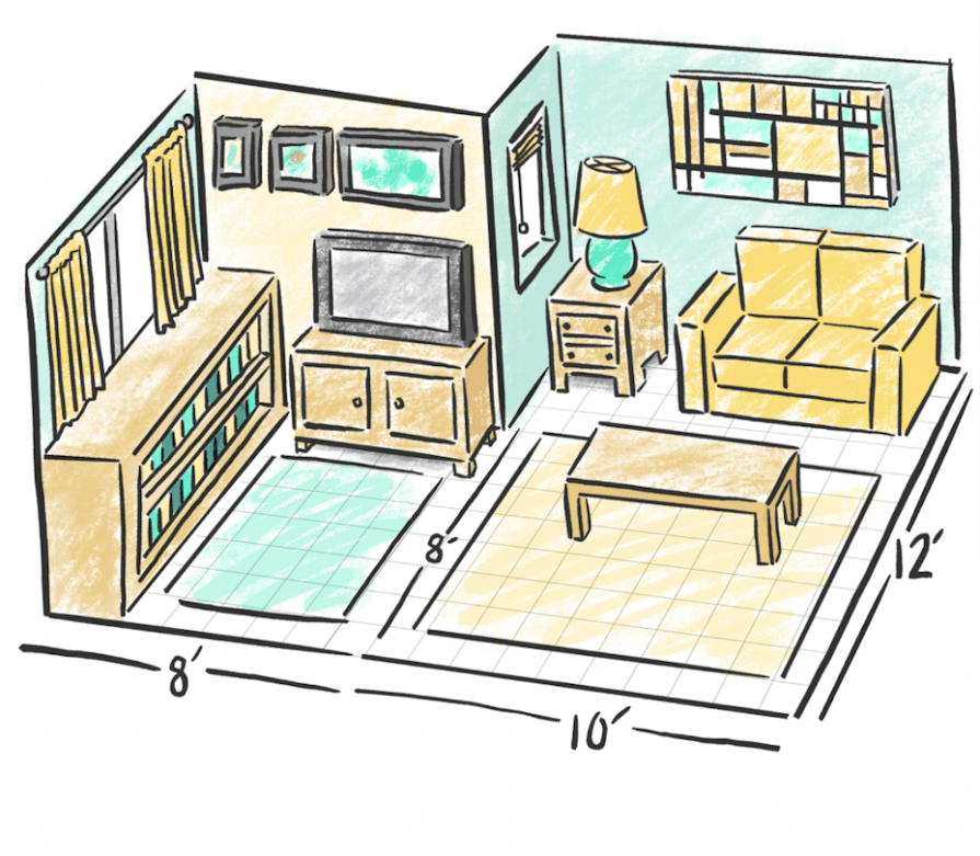 visualizing square footage in a living room